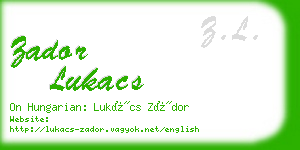 zador lukacs business card